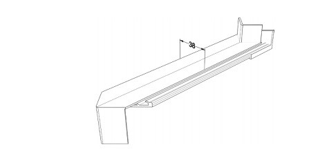 Gleitverbinder Außenecke 90° GLA 40/380 blank