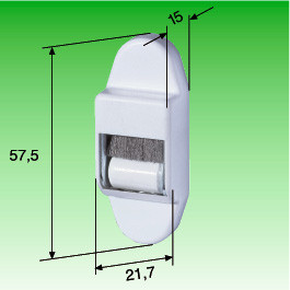 Gurtleitrolle Mini weiss 14 mm Gurt mit Bürstendichtung