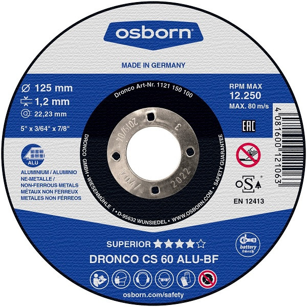 Trennscheiben Dronco CS 60 125 x 1 mm für Alu