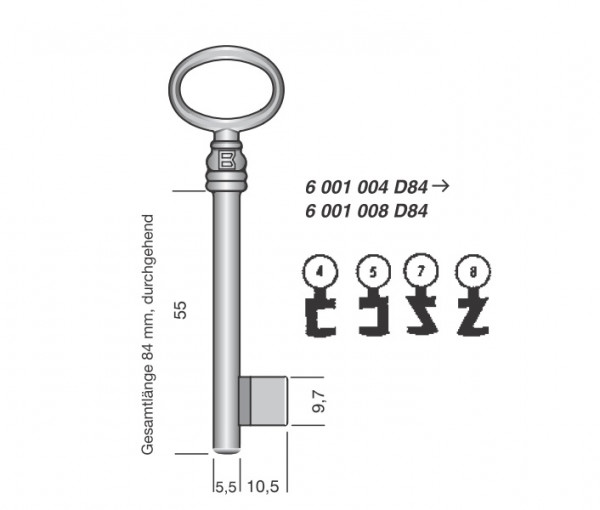 Ovalringschlüssel Eisen Formbart ungebohrt Hauptvariante Ovalringschlüssel