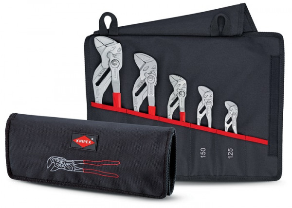 Zangenschlüsselset Inh.5-tlg.verchr.Rolltasche KNIPEX KNIPEX