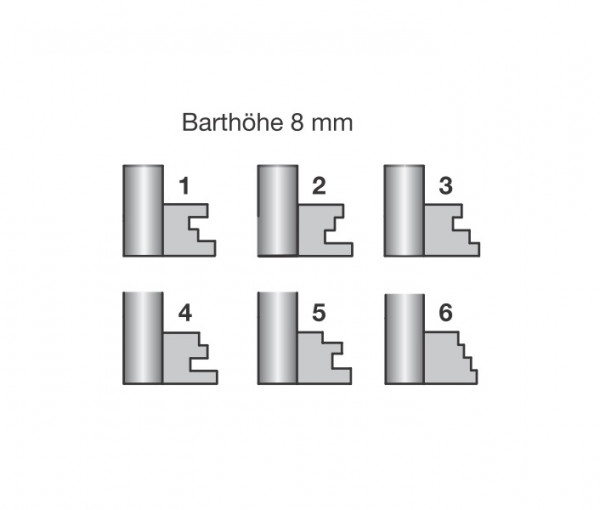 Möbelschlüssel vernickelt 10 R 8 x 8 mm Zuhaltungen 1 - 6