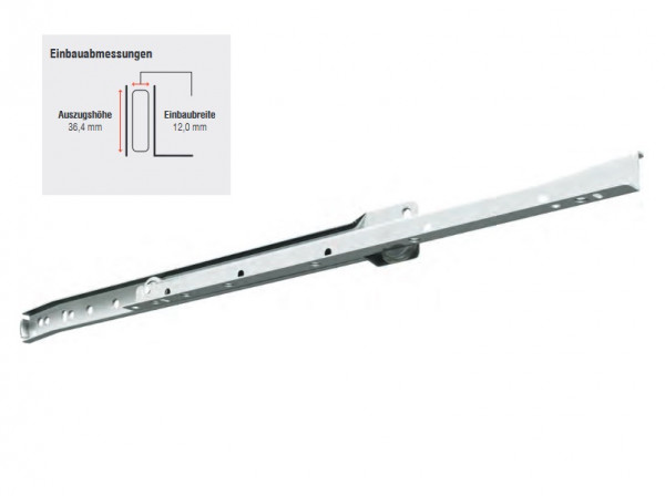 Teilauszug 35 kg weiss Einbaubreite 12,5 mm Hauptvariante